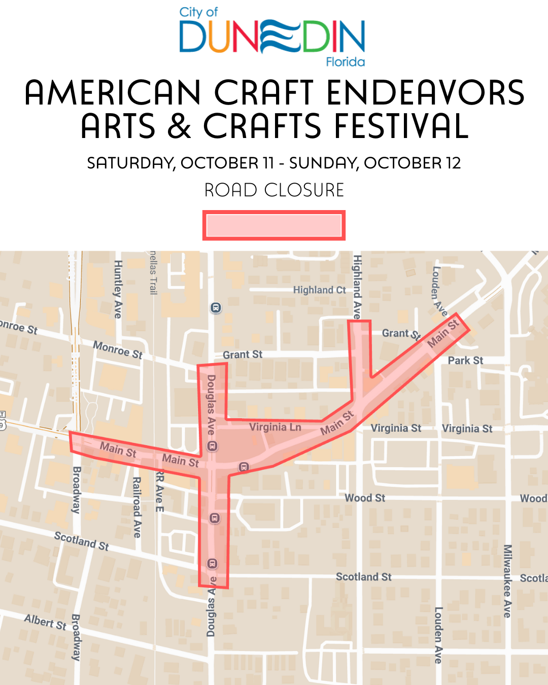 2025 Arts and Crafts Festival road closure
